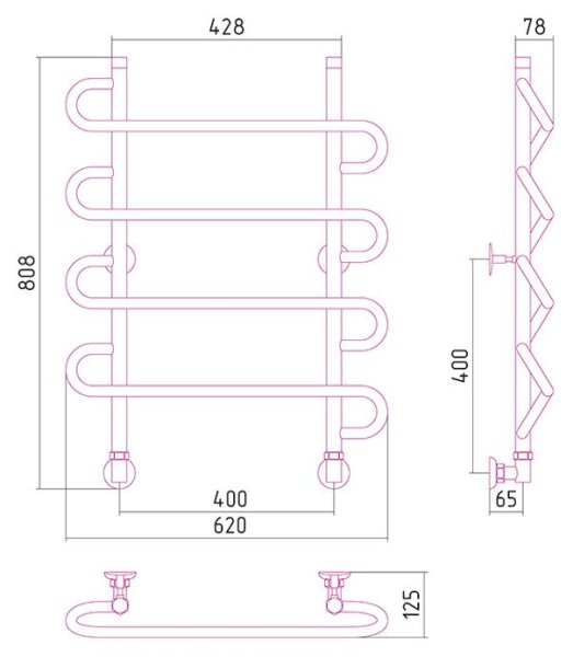 Полотенцесушитель водяной Стилье Деко 80х60