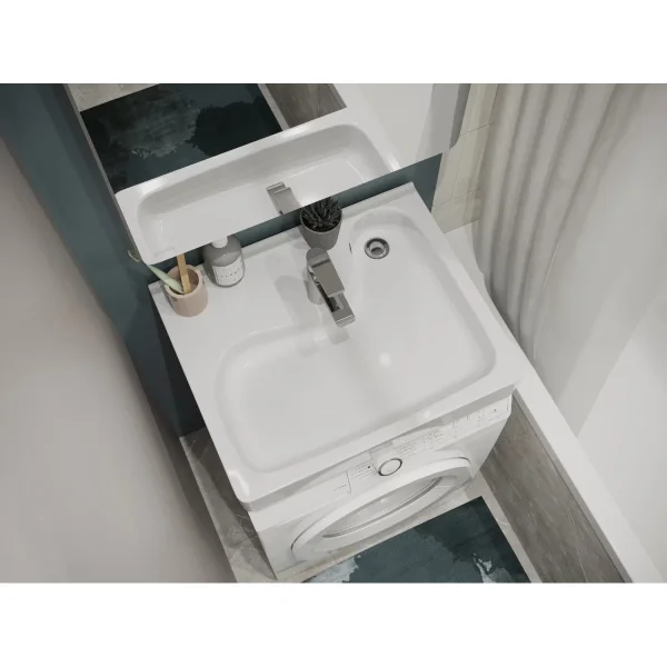 Раковина Santek Клио 1WH501784 63x51,5 см, над стиральной машиной, с кронштейнами и сифоном, белый