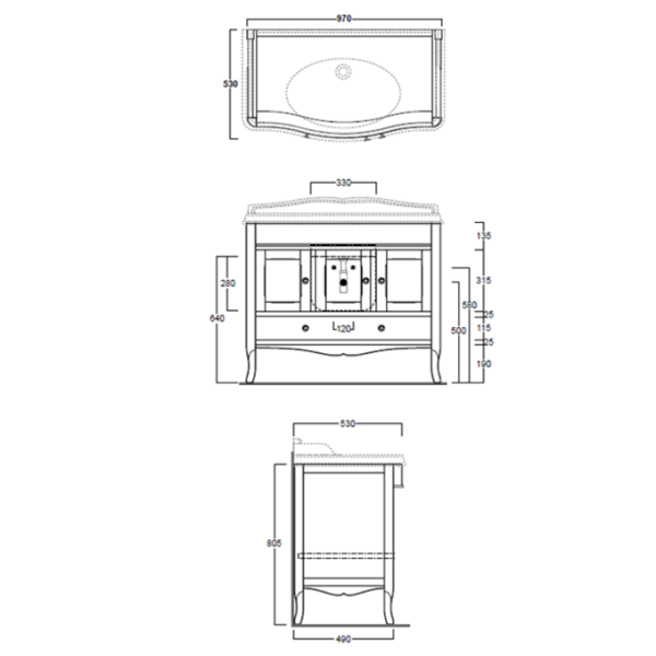 Тумба с раковиной Tiffany World Veronica Ver 105/C bi puro/cer 105 белый матовый