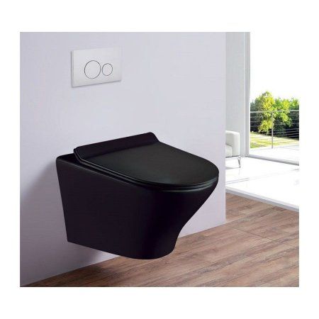 Унитаз подвесной Esbano Aster безободковый, черный матовый