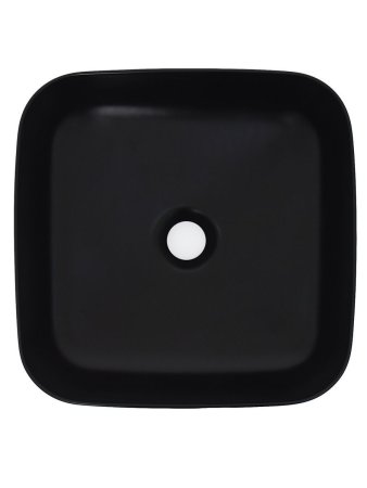 Раковина накладная квадратная, AQUAme AQM5011 цвет черный матовый 390x390x130