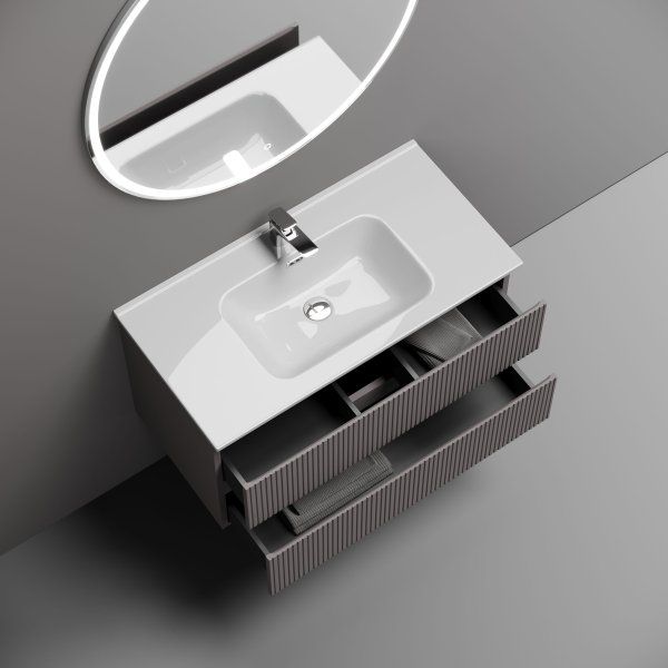 Тумба подвесная SANCOS Snob T 890х445х500, c двумя ящиками оснащенными доводчиками, Doha Soft, SNT90SM