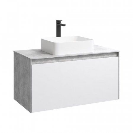 Мебель для ванной Aqwella 5 stars Mobi MOB0110BS+MOB0710W 100 бетон светлый/белый