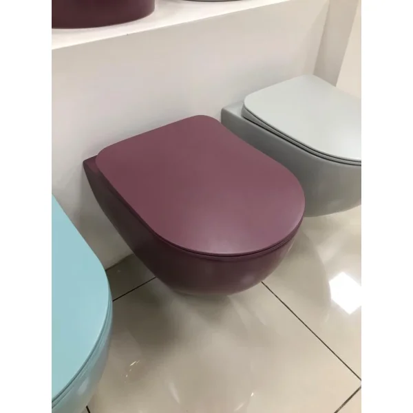 Унитаз подвесной Creavit Free FE322-11BR00E-0000 безободковый, бордовый матовый