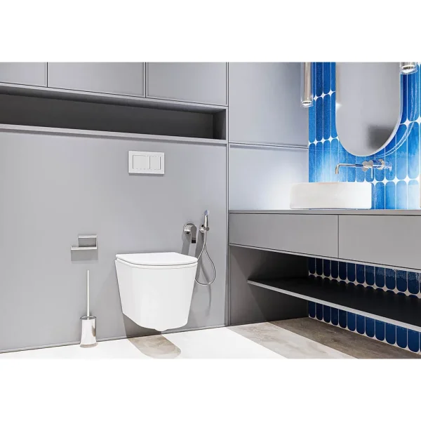 Унитаз подвесной Veconi Ruga VRU-52T безободковый, торнадо, с сиденьем микролифт, белый