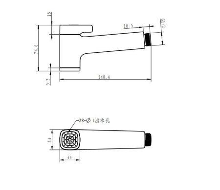 Лейка гигиеническая Rose RHOE83GTT оружейная сталь