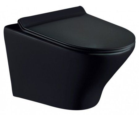 Унитаз подвесной Esbano Aster безободковый, черный матовый