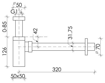 Сифон Ceramica Nova 70002CH для раковины, хром