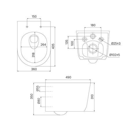 Унитаз подвесной безободковый IDDIS Slide (SLIRDSEi25)
