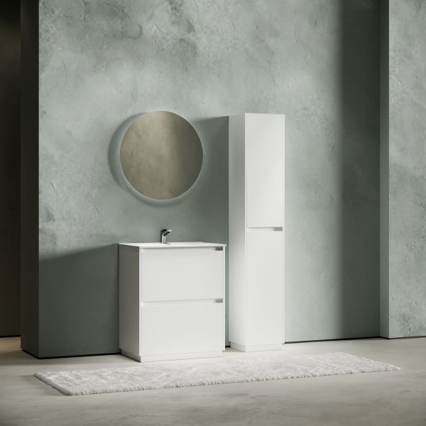 Тумба под раковину SANCOS Libra Floor напольная, 690х450х840, c двумя ящиками оснащенными доводчиками, белый глянец ,  LB70FW