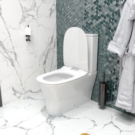 Унитаз напольный Teymi Ellie безободковый, сиденье микролифт T40801