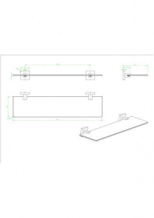 Полка стекло CeramaLux 61911, Хром