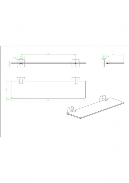 Полка стекло CeramaLux 61911, Хром