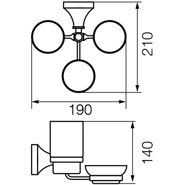 Стакан двойной с мыльницей Veragio Gialetta Dorato VR.GIL-6443.DO
