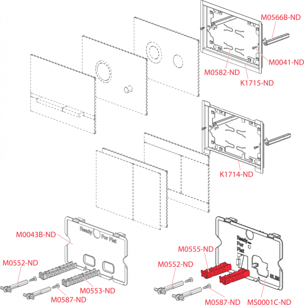 Кнопка смыва AlcaPlast Flat STRIPE-GL1200 стекло, белая