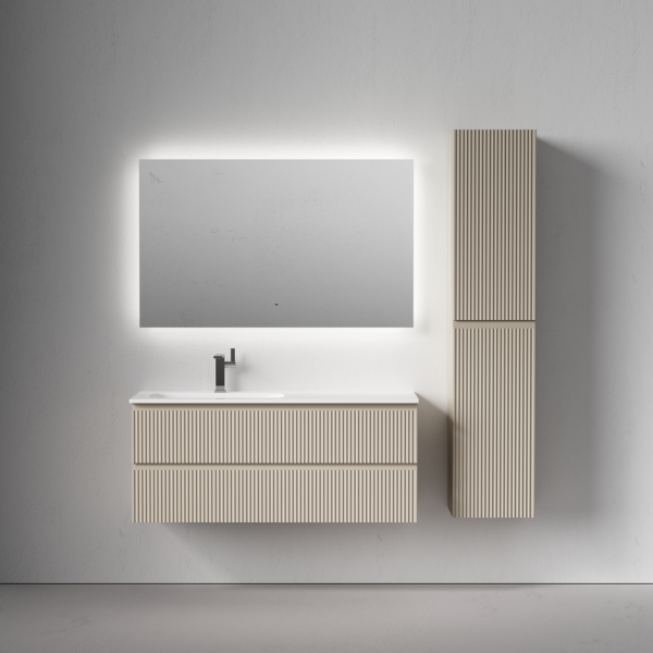 Тумба подвесная SANCOS Snob R левая 1195х445х500, c двумя ящиками оснащенными доводчиками, Beige Soft, SNR120LCE