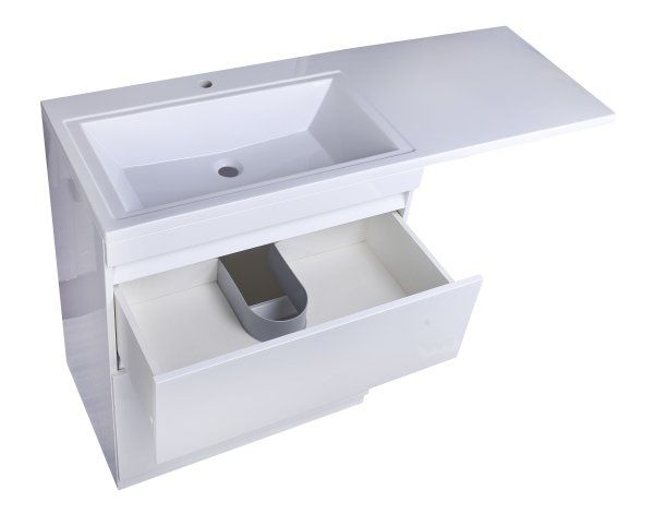 Тумба напольная "Даллас 140", 2 ящика, Люкс белая, PLUS Style Line СС-00002273