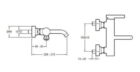 Смеситель Jacob Delafon Stillness E12778-4-CP ванны с душем