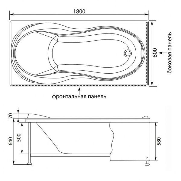 Акриловая ванна Aquanet Grenada 00203971 180х80