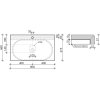 Столешница Sancos TT80A1X 80х46 с отверстием под смеситель, Black Sky