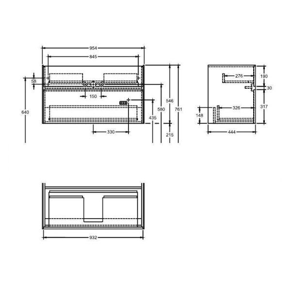 Тумба с раковиной Villeroy & Boch Collaro C011L0VJ 95 nordic oak