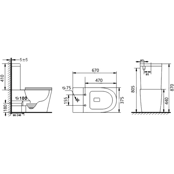 Унитаз-компакт beWash Aldo BKBWT401670 безободковый, торнадо, с сиденьем микролифт, белый матовый