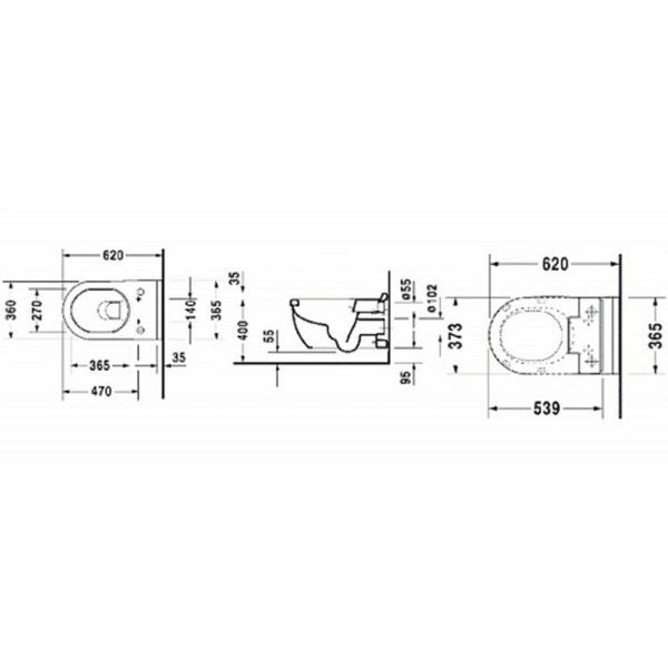Унитаз подвесной Duravit Starck 3 2226590000 с крышкой-биде SensoWash® Slim