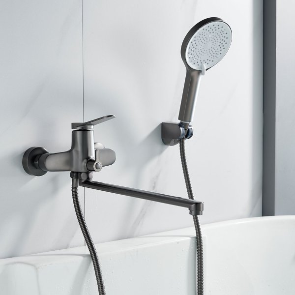 Смеситель для ванны Shevanik S6AK22RP2TLR оружейная сталь