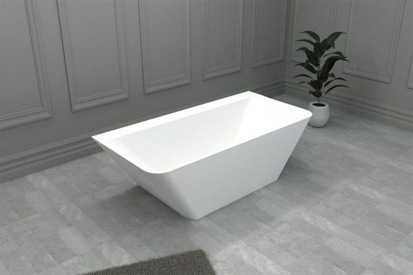 Ванна из искусственного камня ABBER Stein AS9619 180x85 белый матовый