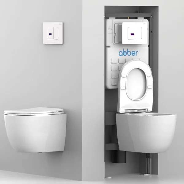 Кнопка смыва Abber AC0122S для инсталляции, сенсорная, питание от батареи, хром