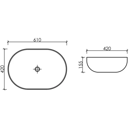 Раковина 61x42 см Ceramica Nova Element CN6064