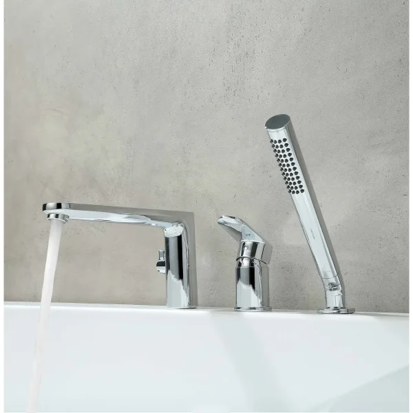 Смеситель на борт ванны Aquatek Ника AQ1848CR с душевым гарнитуром, хром