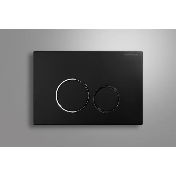 Кнопка смыва Charus Spazio FP.330.DW.01 для инсталляции, черный матовый/хром/черный матовый