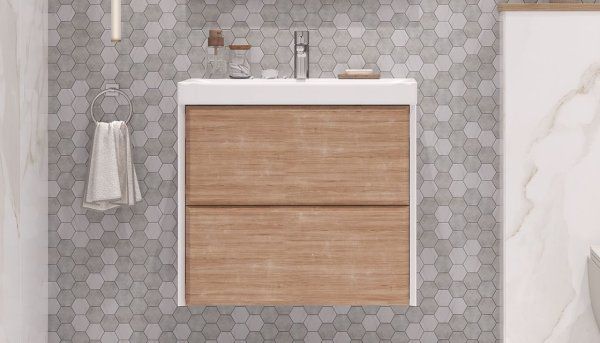 Тумба подвесная Velvex Gesso 70.2Y, белый/дуб сонома (tp.GES.9696.70.2Y белый матовый/дуб сонома)