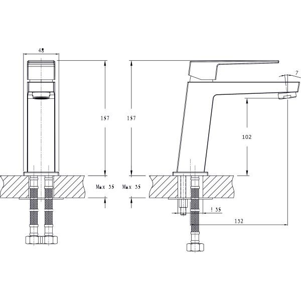 Смеситель для умывальника RUSH Thira (TR3625-11)