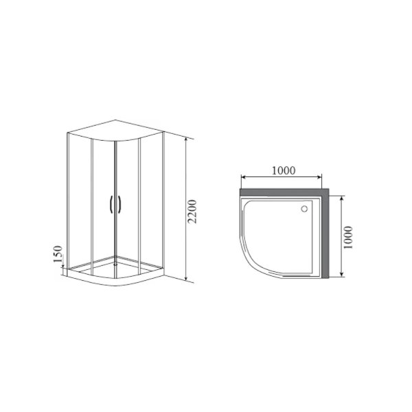 Душевая кабина Timo Premium IMPI 100*100*220  (H-517)