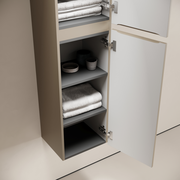 Шкаф-пенал подвесной SANCOS Code, 350х350х1650 мм, цвет  серо- бежевый,  PCD35GB