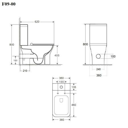 Унитаз напольный безободковый с сиденьем микролифт BOND F09-00