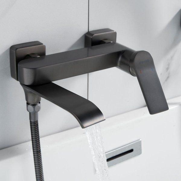 Смеситель для ванны однорычажный  Shevanik S4102T, Оружейная сталь