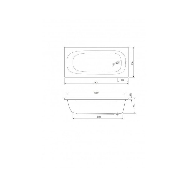 Акриловая ванна Cezares Piave PIAVE-150-70-42 150x70