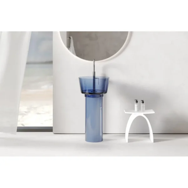 Раковина Abber Kristall AT2702Saphir 45x45 см, напольная, сапфир