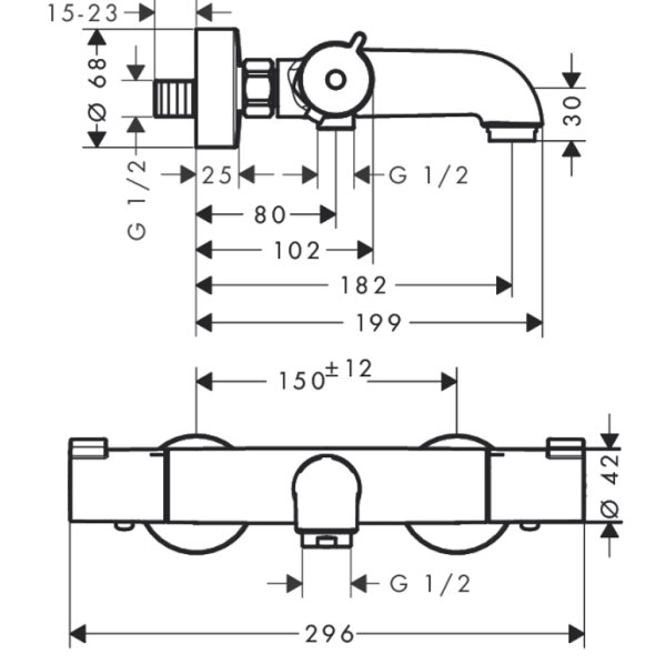Термостат Hansgrohe Ecostat 1001 CL ВМ 13201000  для ванны с душем