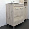 Тумба-умывальник COMFORTY "Марио-60" дуб дымчатый с раковиной "Quadro 60"
