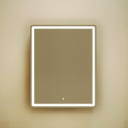 Зеркальный шкаф для ванной комнаты SANCOS Mirror 590x150х740 мм, с LED подсветкой, цвет дуб чарльстон,  MI60ECH