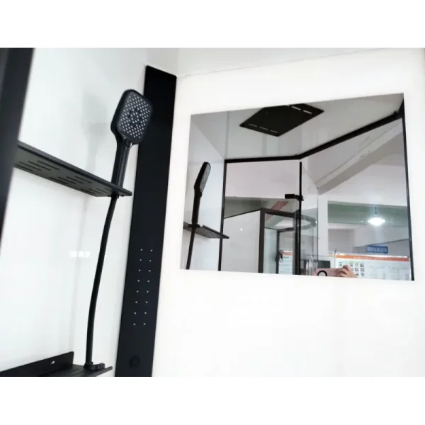 Душевая кабина Esbano Muse ESM-PENTA-90 (Right) ESKM90PRR 90x90x215 см R, с крышей, низкий поддон, профиль черный матовый, стекло прозрачное