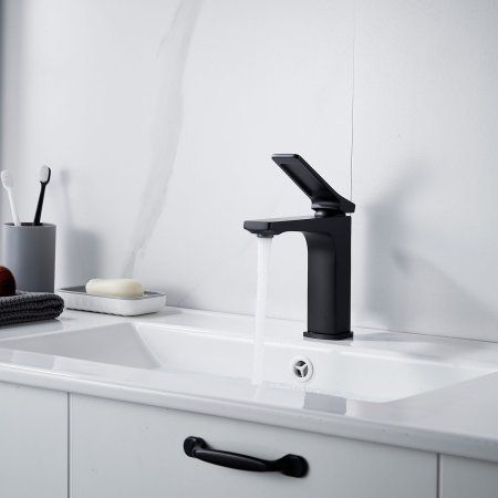 Смеситель для ванны однорычажный с гайкой Shevanik S4601H, Черный