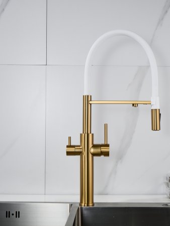 Смеситель для кухни Shevanik S478G, Золотой сатин