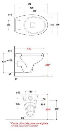 Унитаз подвесной Olympia Rubino 1550011
