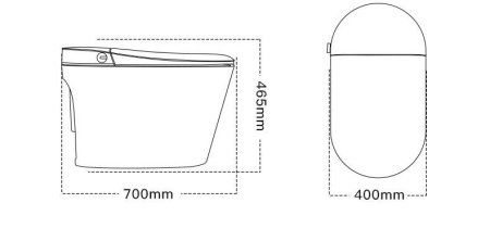 Электронный напольный унитаз-биде TIMO (TE-741B)