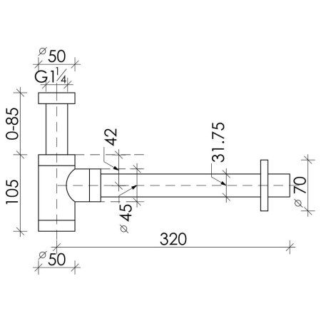 Сифон Ceramica Nova 70001CH для раковины, хром
